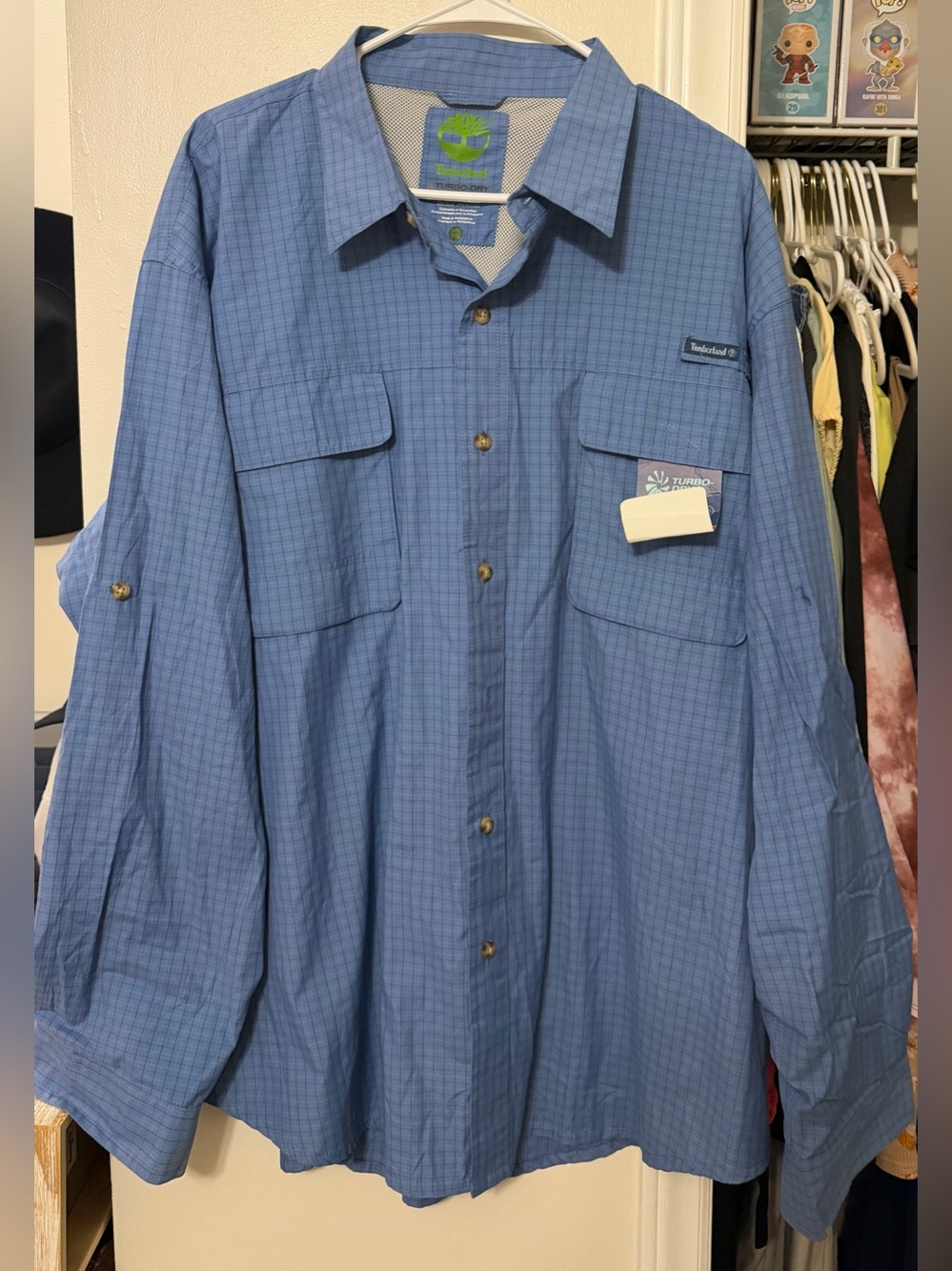 Timberland Light Blue Men's Long-Sleeve Button-Down Shirt